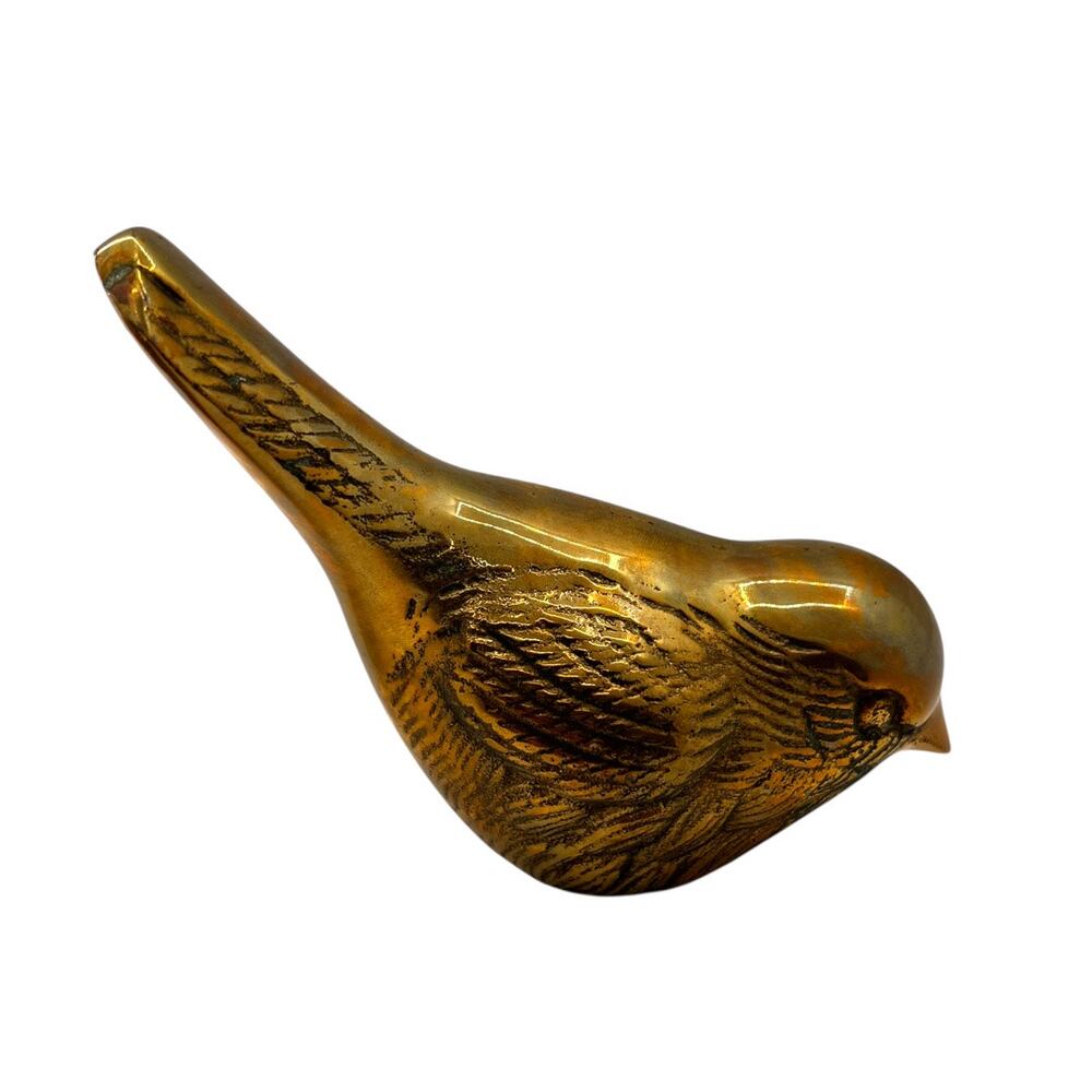 Vintage Brass Set of 2 Birds Home Decor Small Farmhouse Rustic Traditional - Picture 5 of 8